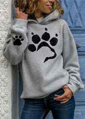 Long Sleeve Hat collar Printed Casual Hoodie