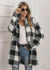 Casual Plaid Long Sleeve Coat