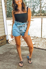 Bow Tie Denim Shorts