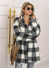 Casual Plaid Long Sleeve Coat