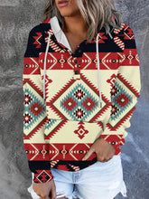 Casual Long Sleeve Printed Drawstring Pullover