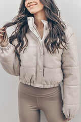 Faux Leather Puffer Jacket