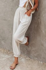 Solid Linen Pockets Jogger