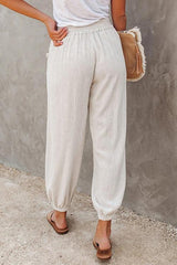 Solid Linen Pockets Jogger