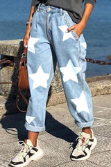 Star Print Loose Jeans