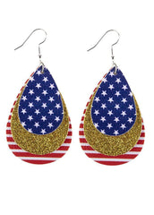 Flag Day Theme Multi-layer Sequins Striped Fashion Earrings