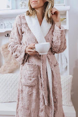 Flannel Pockets Belted Robe