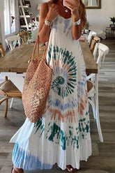Tie Dye Sleeveless Maxi Dress