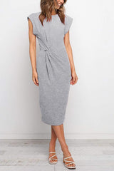 Solid Twist Sleeveless Dress