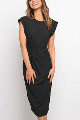 Solid Twist Sleeveless Dress