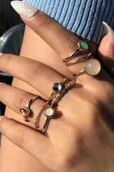 Colorful Cat Eye Ring Set