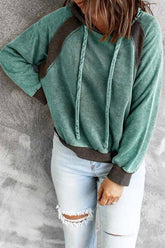 Color Block Drawstring Hoodie