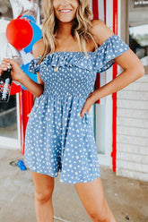 Star Ruffles Off Shoulder Romper