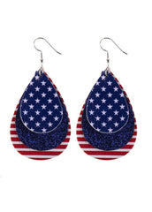 Flag Day Theme Multi-layer Sequins Striped Fashion Earrings