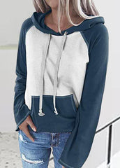 Casual Patchwork Long Sleeve Hoodie