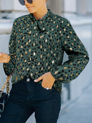 Women's Blouses Chiffon Print Polka Dot Long Sleeve Blouse