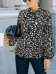Women's Blouses Chiffon Print Polka Dot Long Sleeve Blouse