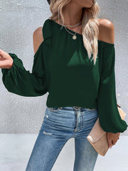 Women's Blouses Chiffon Temperament Off Shoulder Tie Loose Blouse