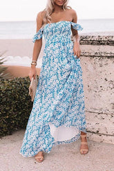 Strapless Print Maxi Dress