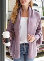 Casual Long Sleeve Solid Color Cardigan