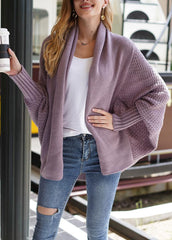 Casual Long Sleeve Solid Color Cardigan