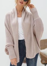Casual Long Sleeve Solid Color Cardigan