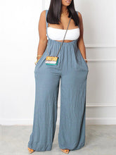 Women's Jumpsuits Casual Solid Sling Pocket Wide-Leg Jumpsuit