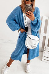 Solid Pockets Long Cardigan Coat