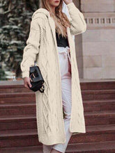 Solid Long Sleeve Hooded Sweaters Coat