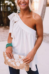 Bow Tie One Shoulder T Shirt