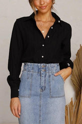 Button Cuffed Sleeve Shirt