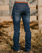 70s Vintage Embroidery Detail Low Waist Jeans