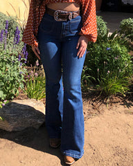 70s Vintage Dual Pocket Front Flare Jeans
