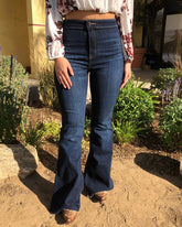 70s Vintage Raw Hem High Waist Flare Jeans