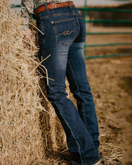 70s Vintage Embroidery Detail Low Waist Jeans