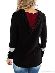 Contrast Color Hooded Sweatshirt