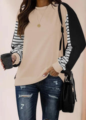 Long Sleeve Patchwork Casual T-shirt