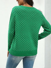 Christmas Fawn Print Long Sleeve Sweater