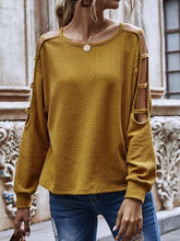 Cold Shoulder Waffle Knit Tops