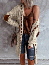Color Block Cardigan Vintage Knitted Long Sleeve Cardigan