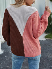 Color Block Knitting Jumper Sweater