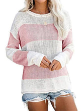 Color Block Round Neck Sweater