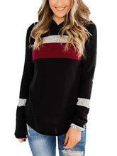Contrast Color Hooded Sweatshirt
