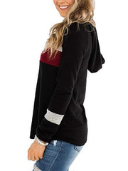 Contrast Color Hooded Sweatshirt