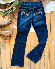 70s Vintage Embroidery Pocket Zip Fly Low Waist Jeans