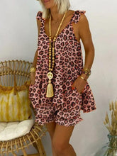 Leopard Print Loose Casual Sleeveless Suit