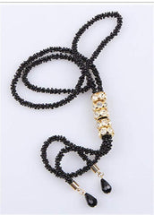 Long Chain Rhinestone Decorated Necklace for Sweater