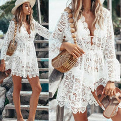 Floral Lace Bikini Cover Up