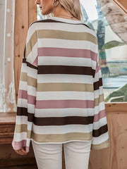 Stripes Print Long Sleeve Tops