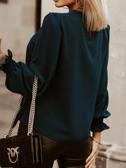 Women's Blouses Versatile Commuter Solid Long Sleeve Blouse